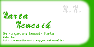 marta nemcsik business card